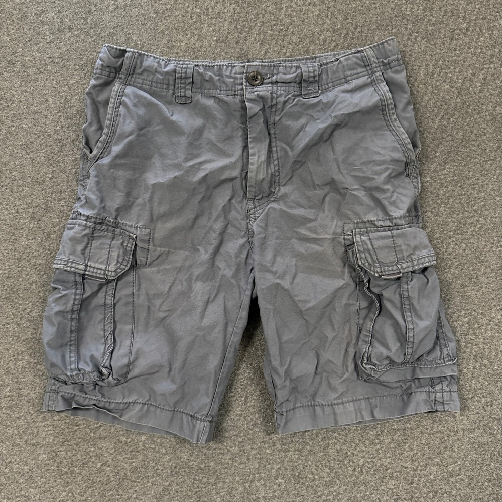 Modern Union Cargo Shorts Mens 30 Blue Gray Good Utility Multi Pocket Gorpcore